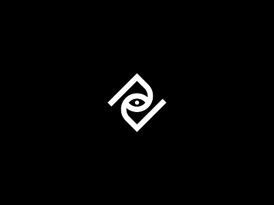 PJ camera eye icon logo minimal monogram pj typography