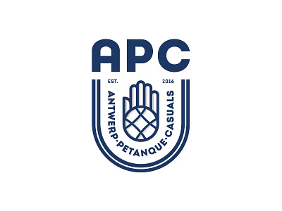 APC - Anwerp Petanque Casuals antwerp badge emblem hand logo logotype mark petanque sports symbol