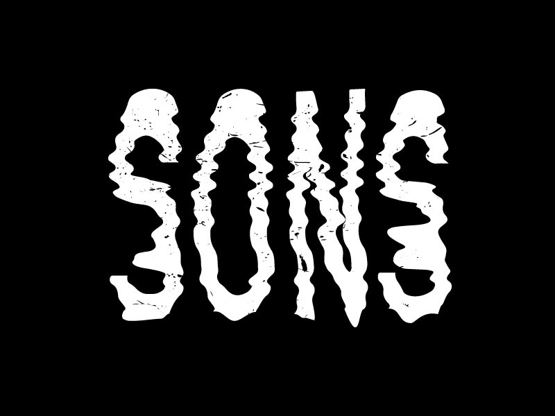 SONS dirty noise music chaos grunge distorted design vector branding logotype typography icon logo