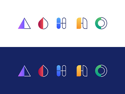 Medical Icons abstract branding colorful design geometric icon identity design illustration mark minimal pharma pharmaceutical symbol