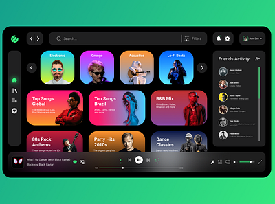 Music Streaming - Desktop App design concept music streaming music streaming app spotify spotify redesign ui