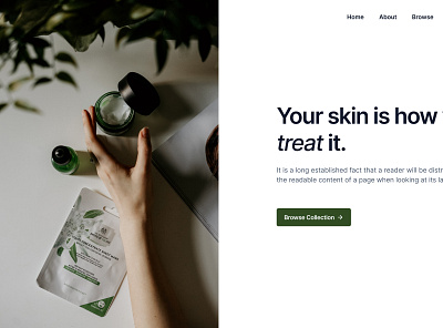Skin Care - hero section branding design hero landing page logo product ui website