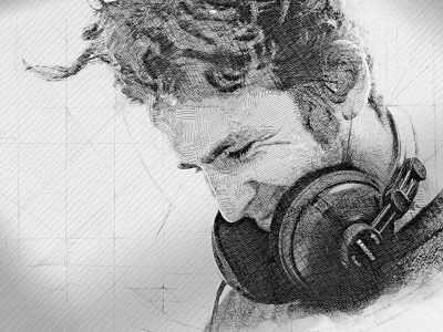 Audacity black and white digital illustration greyscale illustration music