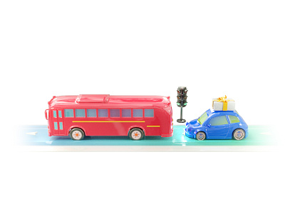 car & bus 3d 3dart bus c4d car cinema4d