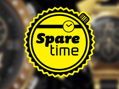 Spare Time badge black e commerce ios logo ui watches web yellow