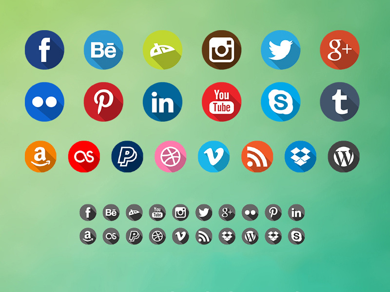 Free Long Shadow Icons Pack freebie download free long shadows shadows flat social network icons png