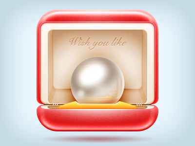 Icon design box icon ios pearl red