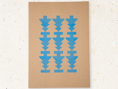 Riso poster December a3 christmas trees cornflower blue design graphics jwtwel pattern poster riso risograph