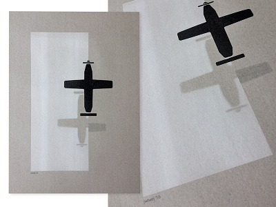 Plane - A3 Riso poster black design graphic icon illustration muskat gray plane riso risograph shadow white