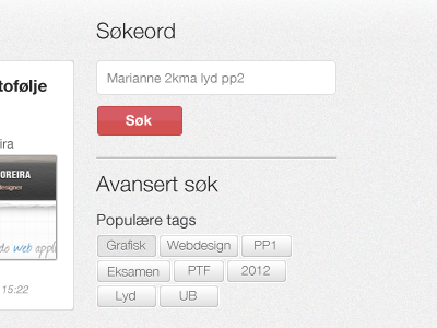 Searchfield button norwegian search tag tagcloud webdesign