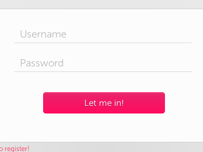 Login screen button in log login password pink register sign up username