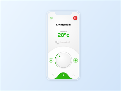 Smart Home temperature controller clean concept controller green smarthome ui