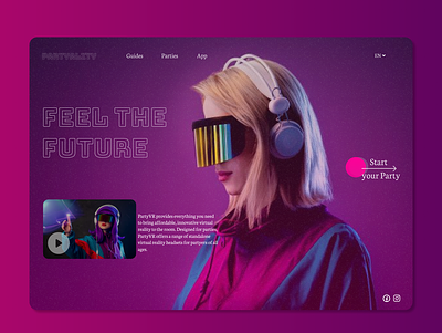 UX/UI Concept for party VR glasses ar branding design figma future uidesign uxdesign vr vrglasses vrreality