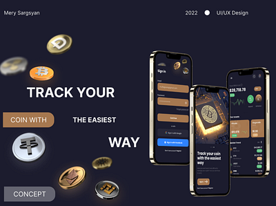 Crypto Coin Tracker UI/UX Design Concept crypto design etherium figma logo uidesign uxdesign