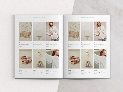 Arrosø Lookbook Product Page brochure editorial fashion layout lookbook magazine marble minimal modern print print design template