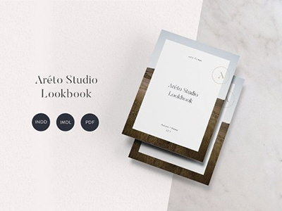 Arrosø Lookbook Cover Page brochure editorial fashion layout lookbook magazine marble minimal portfolio print print design template
