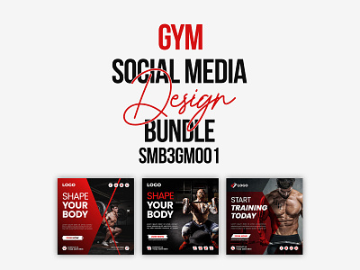 Gym Social Media Post Design Bundle ads design gym social media post design