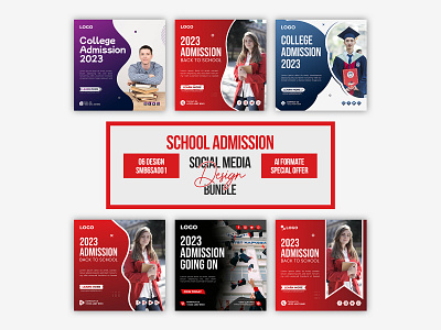 Admission Social Media Post Design Bundle ads design