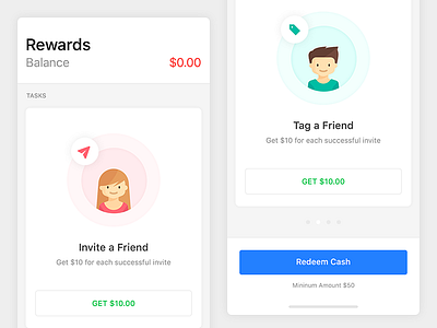Rewards - Invite & Earn apple earn friends invite ios iphone mobile money rewards tag ui