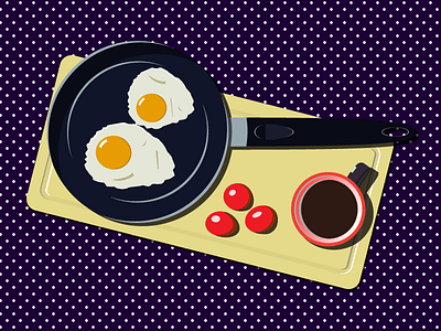 Breakfast breakfast coffee eggs glory illustration illustrator morning onevectordiary tomato
