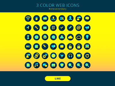 3 Color Web Icons appdesign design development experience flatdesign icon iconset interface trends ui ux web