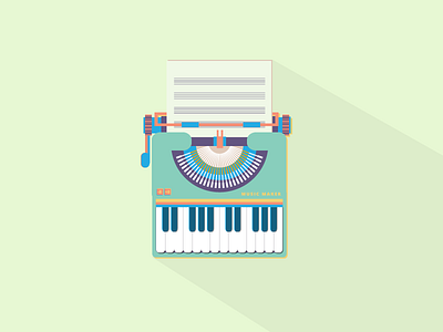 Music Maker design icon mobile music onevectordiary symbol typewritter ui ux vector wallpaper web