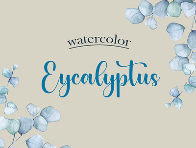 Eucalyptus watercolor design flower elements hand draw illustration logo watercolor