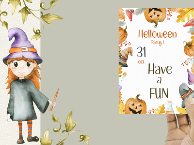 Watercolor hallouween hallouween hand draw illustration watercolor