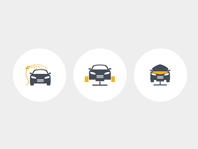 Bicolor icons - car service autoservice car carwash flat icon icons iconset illustration logo symbol vector web