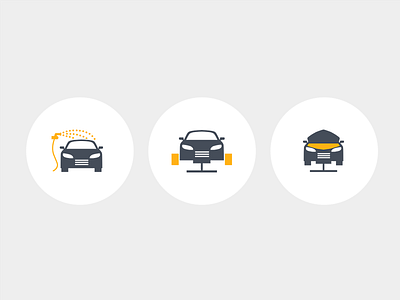 Bicolor icons - car service