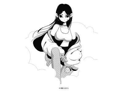 A Girl character illustrations flat illustration