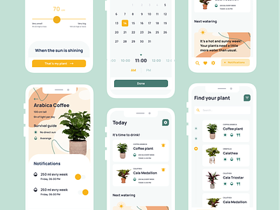 Plant Care App app calendar ios list mobile plant plants uidesign ux