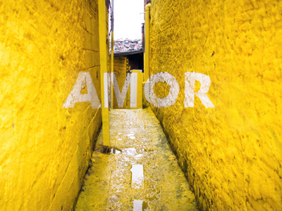 AMOR anamorphosis art beauty brasil brasilandia colourful crossroads project favela floating word love mural mural painting painting participative sao paulo typeface urban art urban intervention