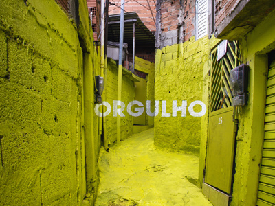 Brasilandia Orgulho anamorphosis art brasil brasilandia colourful crossroads project favela floating word mural mural painting painting participative prowd sao paulo typeface urban art urban intervention