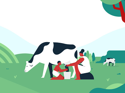 Good old days agriculture agritech animation branding character cow explainervideo green illustration