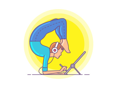 Designers Yoga Day designer flat icon illustration minimal music vector yellow yoga yogaday yogadesigner