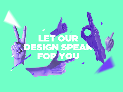 Let our design speak for you. brandmills colorful creativity design gestures hand landing page ui website