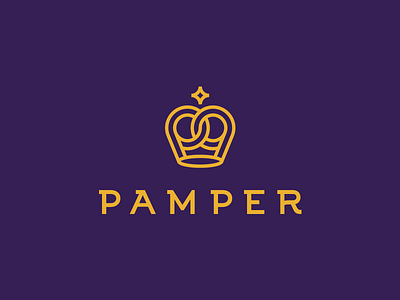 Pamper Logo branding crown identity letter p logo logotype luxury monogram royal symbol typography