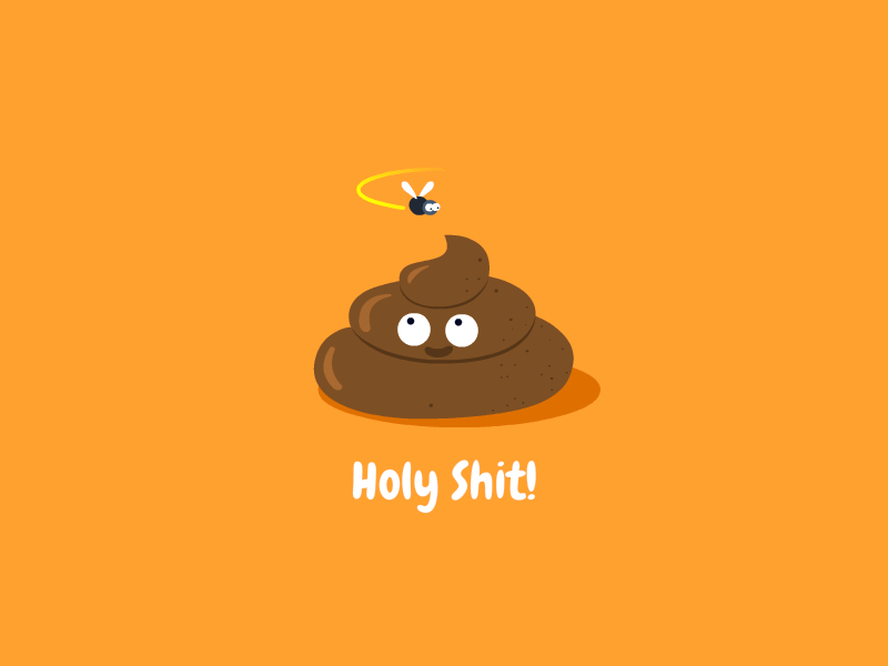 Holyshit animated character design emoji fun gif holy icon illustration poo poop shit