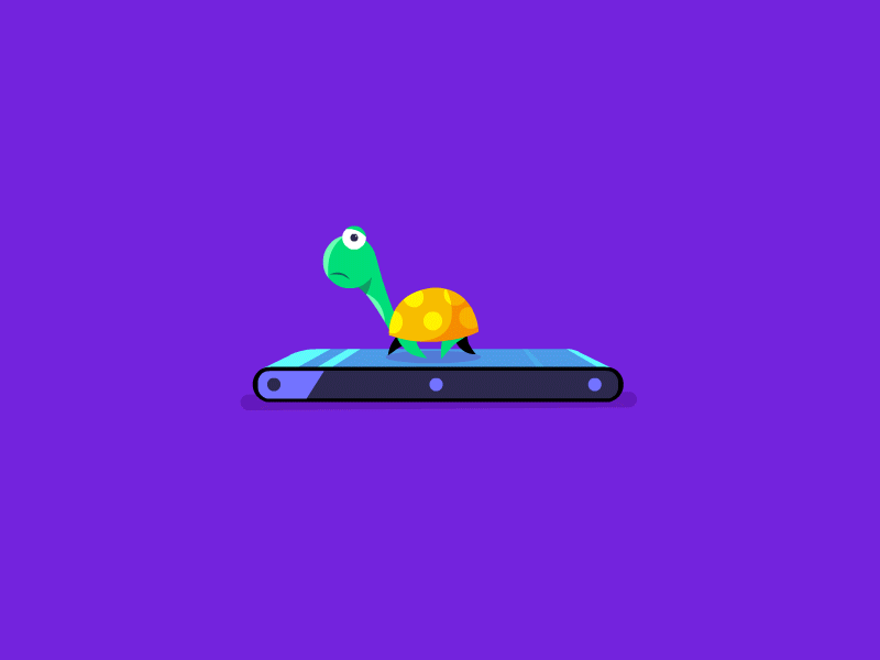 Tortoise on Treadmill Animation animation character color funny illustration running tortoise treadmill
