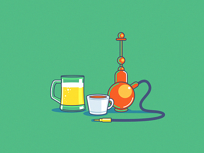 Whoa its weekend! beer coffee hookah illustration vector weekend