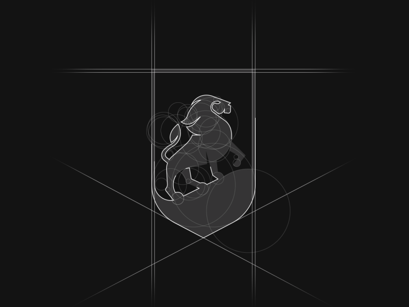 Steinheide Logo Construction animal animation construction elegant gif grid icon lion logo mark symbol