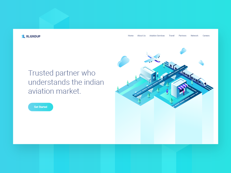 RL Group Landing Page building web user ui site illustration page landing minimal interface character isometric