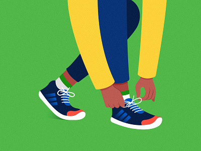 Monday Motivation animation foot green illustration shoe shoelase sport sports