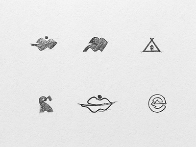 Logo Explorations branding e elephant explorations hill identity leaf logo logo process marks mountain process symbols tent travel
