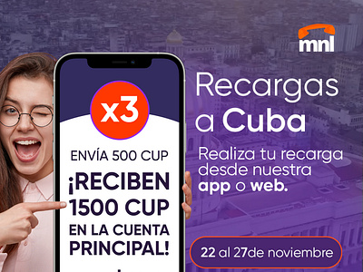 Recargas a Cuba, segunda promo de noviembre