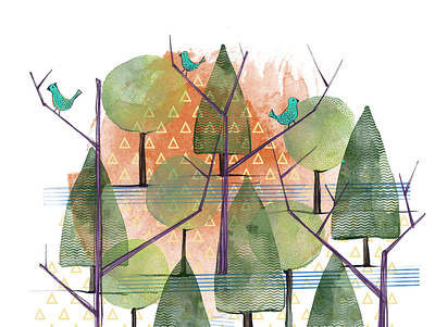 Les arbres ballons graphic design illustration
