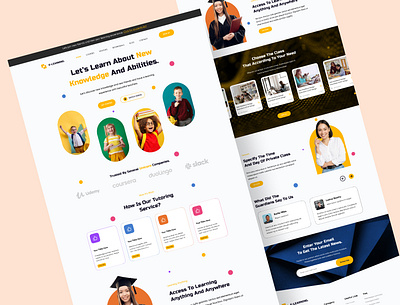 Education Kids Landing Page app app design app ui design e learning e learning landing page education landing page kid landing page landing page landing page ui mobile app design ui ui ux ui ux design website landing page website ui website ui ux