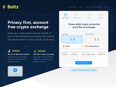 Boltz blue crypto website white