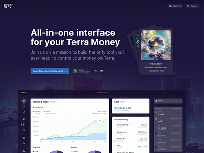 Cyberdeck — All-in-one interface for your Terra Money crypto cyberpunk dark space terra website